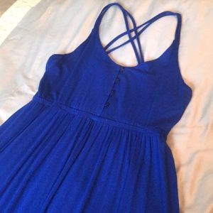 Cynthia Rowley blue maxi dress w/ crisscross back